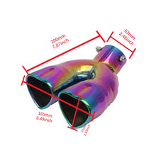 Load image into Gallery viewer, Brand New Universal Dual Neo Chrome Heart Shaped Stainless Steel Car Exhaust Pipe Muffler Tip Trim Bent