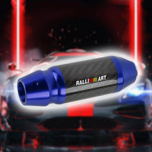 Load image into Gallery viewer, Brand New Ralliart Universal Real Carbon Fiber Blue Aluminum Automatic Transmission Racing Gear Shift Knob