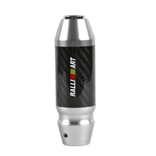 Load image into Gallery viewer, Brand New Ralliart Universal Real Carbon Fiber Silver Aluminum Automatic Transmission Racing Gear Shift Knob
