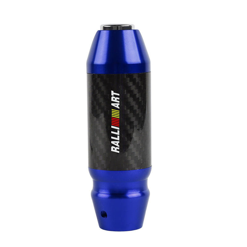 Brand New Ralliart Universal Real Carbon Fiber Blue Aluminum Automatic Transmission Racing Gear Shift Knob