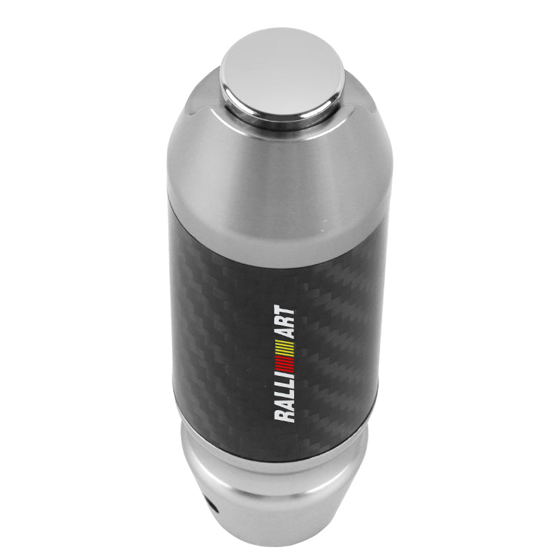 Brand New Ralliart Universal Real Carbon Fiber Silver Aluminum Automatic Transmission Racing Gear Shift Knob