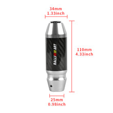Load image into Gallery viewer, Brand New Ralliart Universal Real Carbon Fiber Silver Aluminum Automatic Transmission Racing Gear Shift Knob