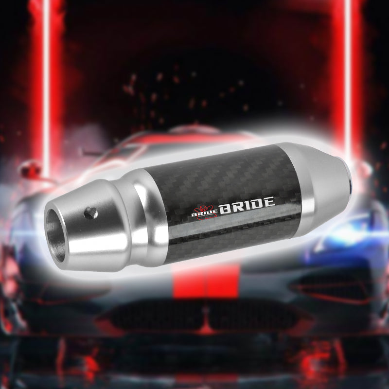 Brand New Bride Universal Real Carbon Fiber Silver Aluminum Automatic Transmission Racing Gear Shift Knob