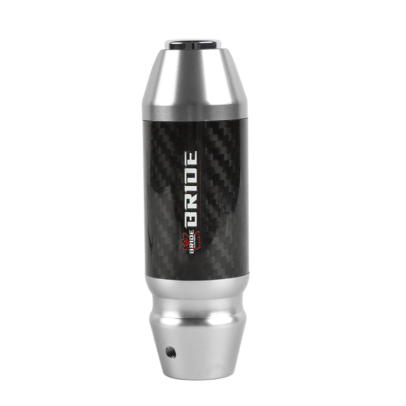 Brand New Bride Universal Real Carbon Fiber Silver Aluminum Automatic Transmission Racing Gear Shift Knob