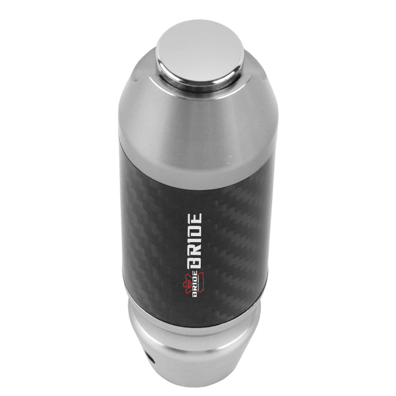 Brand New Bride Universal Real Carbon Fiber Silver Aluminum Automatic Transmission Racing Gear Shift Knob