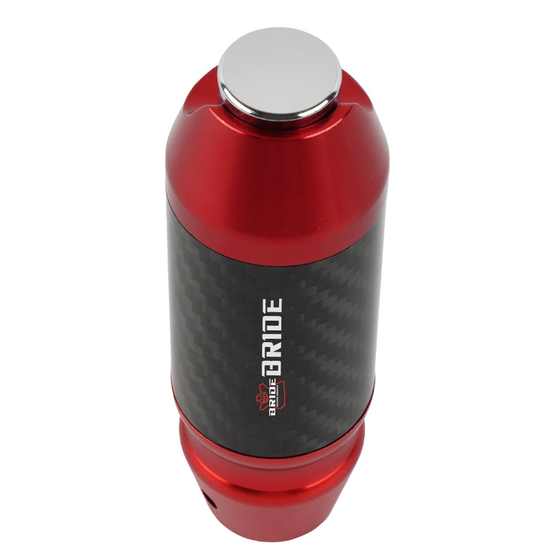 Brand New Bride Universal Real Carbon Fiber Red Aluminum Automatic Transmission Racing Gear Shift Knob