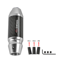 Load image into Gallery viewer, Brand New Bride Universal Real Carbon Fiber Silver Aluminum Automatic Transmission Racing Gear Shift Knob