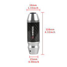 Load image into Gallery viewer, Brand New Bride Universal Real Carbon Fiber Silver Aluminum Automatic Transmission Racing Gear Shift Knob