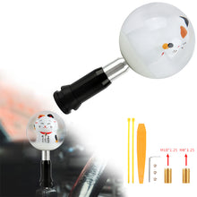 Load image into Gallery viewer, Brand New Universal JDM Fortune Cat Round Ball Crystal Clear Automatic Car Gear Shift Knob Shifter