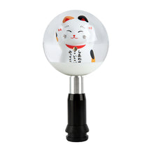 Load image into Gallery viewer, Brand New Universal JDM Fortune Cat Round Ball Crystal Clear Automatic Car Gear Shift Knob Shifter