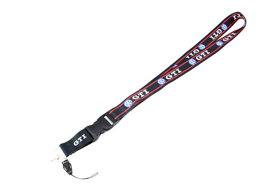 BRAND NEW GTI Car Keychain Tag Rings Keychain JDM Drift Lanyard Black