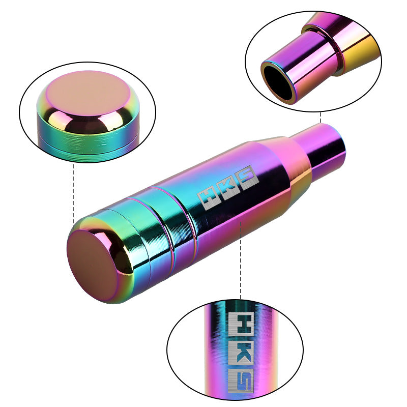 Brand New Universal JDM 13CM HKS Aluminum Neo Chrome Automatic Gear Stick Shift Knob Lever Shifter