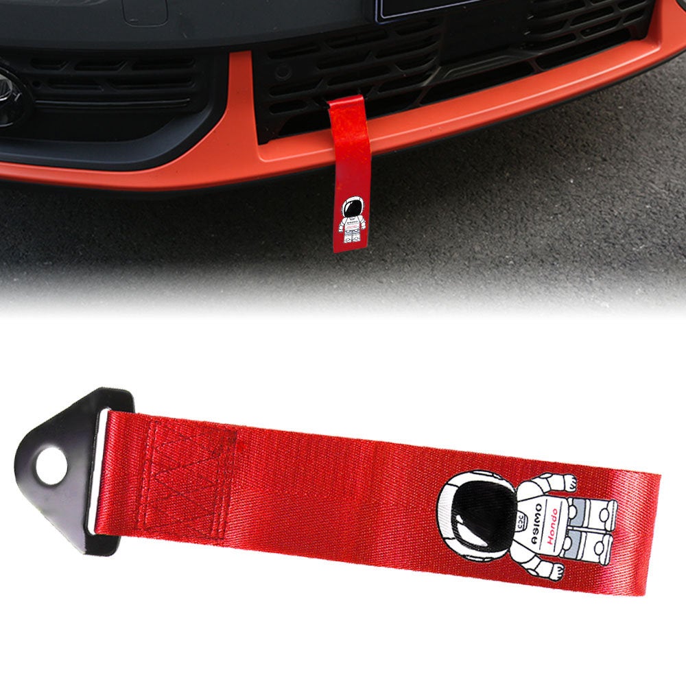 Brand New Asimo Race High Strength Red Tow Towing Strap Hook For Front /  REAR BUMPER JDM