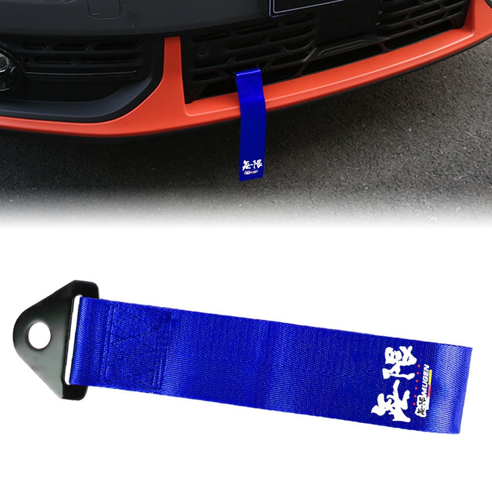 Brand New Mugen Race High Strength Blue Tow Towing Strap Hook For Front /  REAR BUMPER JDM