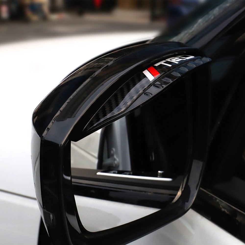 Brand New 2PCS Universal TRD Carbon Fiber Rear View Side Mirror Visor Shade Rain Shield Water Guard