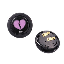 Load image into Gallery viewer, Brand New Universal Broken Heart Shape Car Horn Button Black Steering Wheel Center Cap
