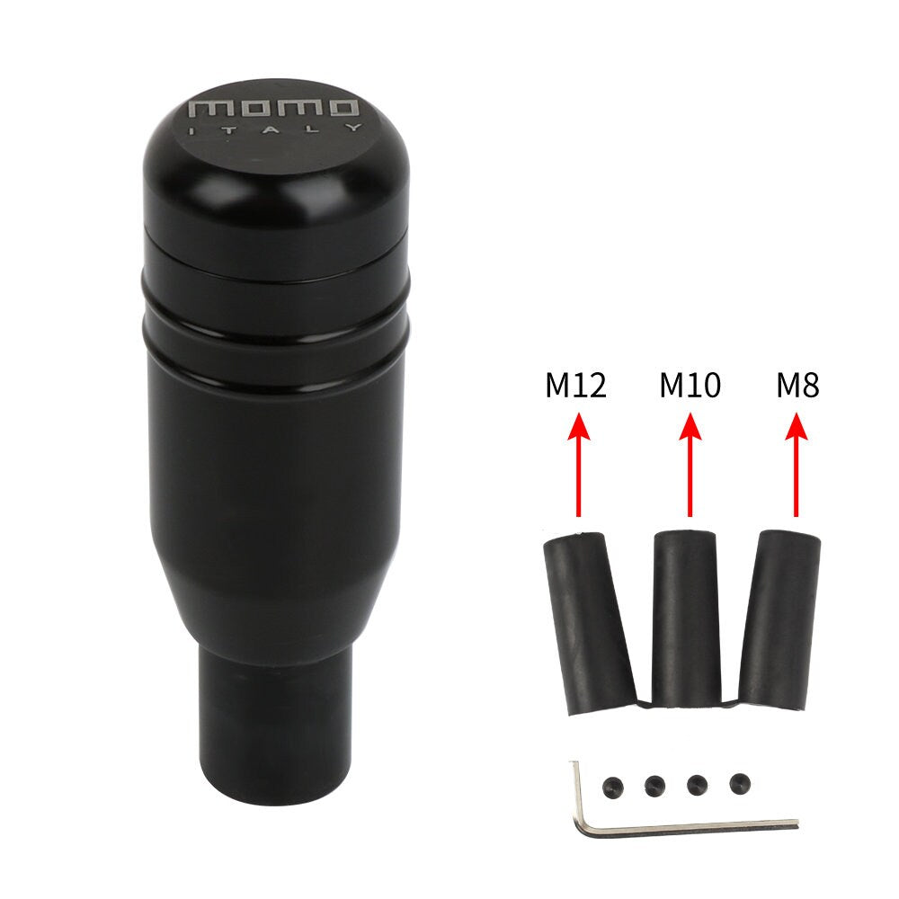 Brand New 1PCS Momo Black Aluminum Universal Automatic Car Gear Shift Knob Lever Shifter M8 M10 M12