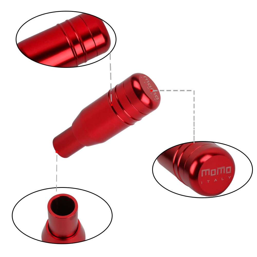 Brand New 1PCS Momo Red Aluminum Universal Automatic Car Gear Shift Knob Lever Shifter M8 M10 M12
