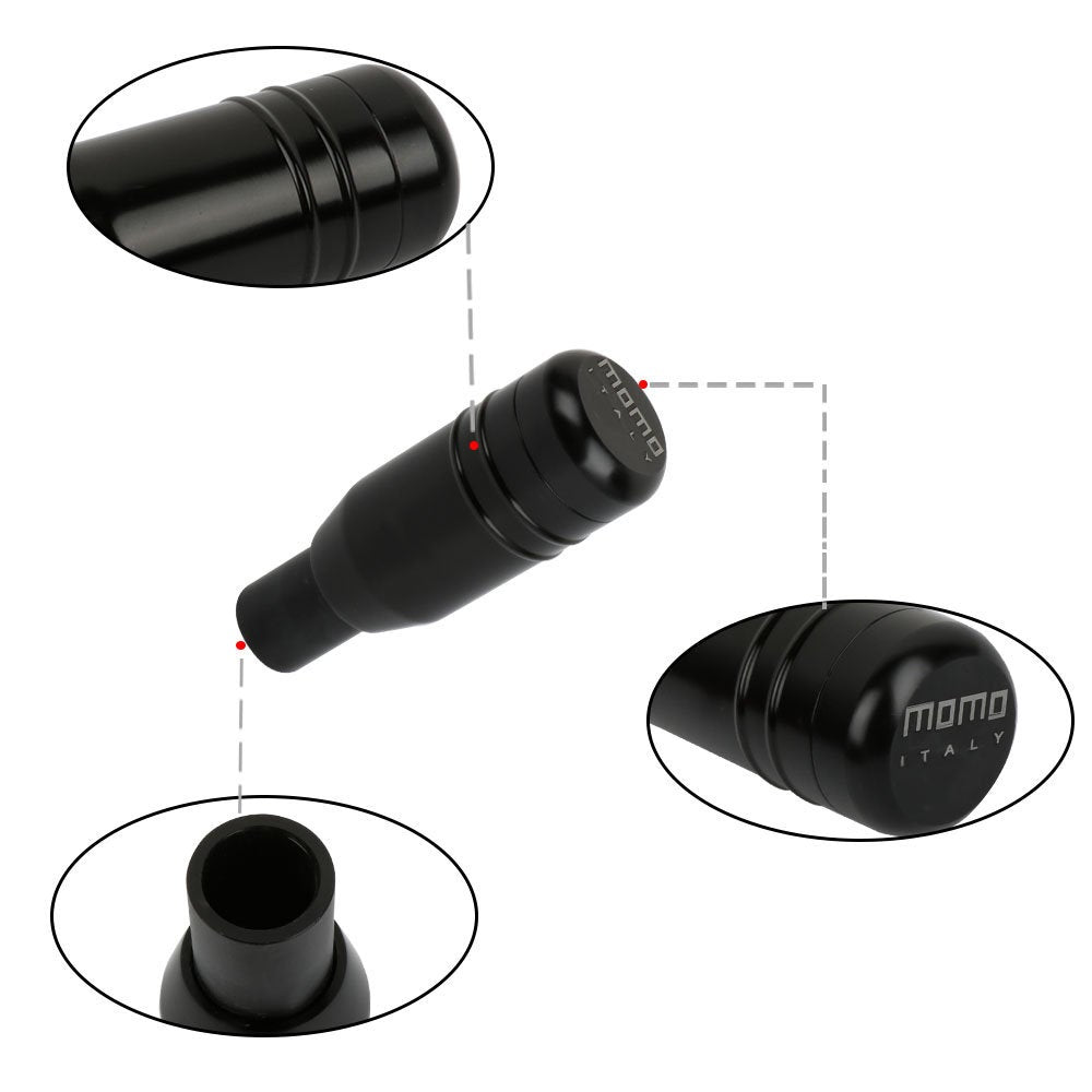 Brand New 1PCS Momo Black Aluminum Universal Automatic Car Gear Shift Knob Lever Shifter M8 M10 M12