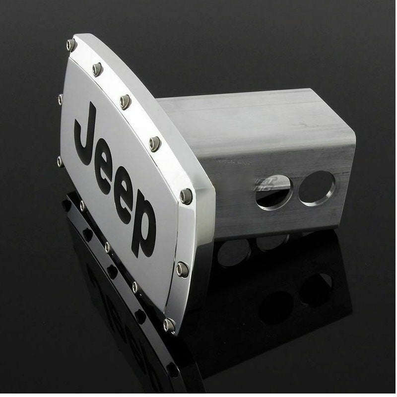 Jeep Engraved Oval Chrome Aluminum Tow Hitch Cover - View #8