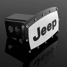 Load image into Gallery viewer, Brand New Jeep Black Tow Hitch Cover Plug Cap 2" Trailer Receiver Engraved Billet Allen Bolts Official Licensed Products