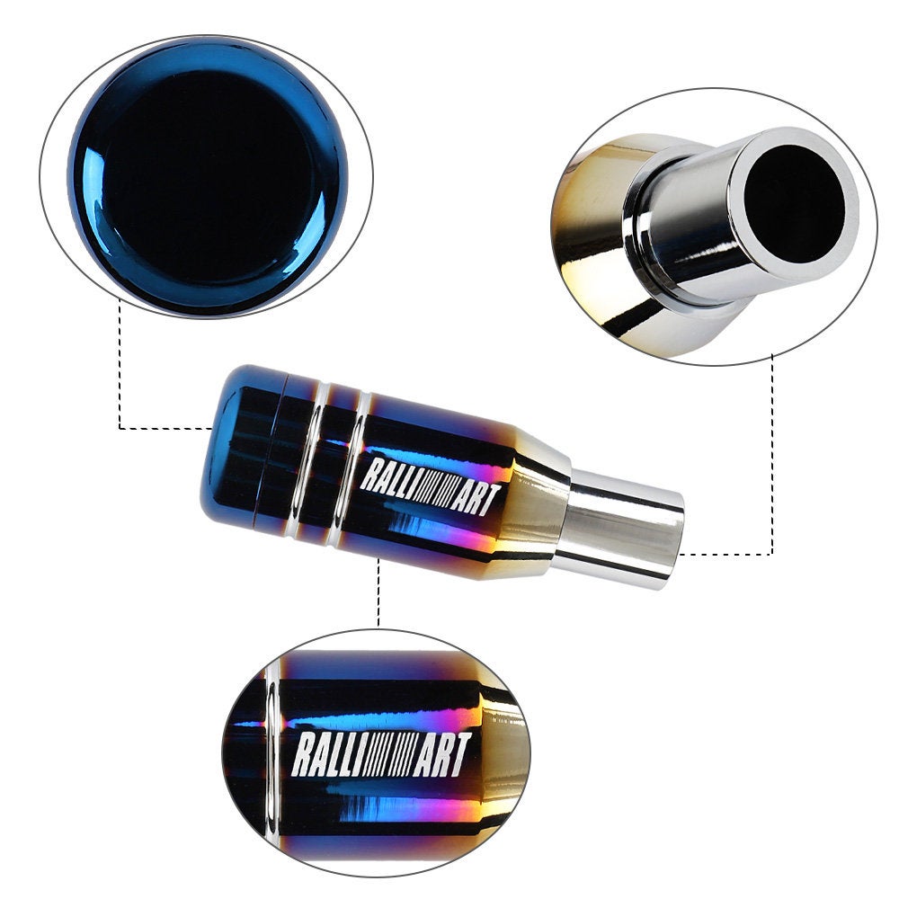 Brand New Universal JDM Ralliart Aluminum Burnt Blue Automatic Gear Stick Shift Knob Lever Shifter