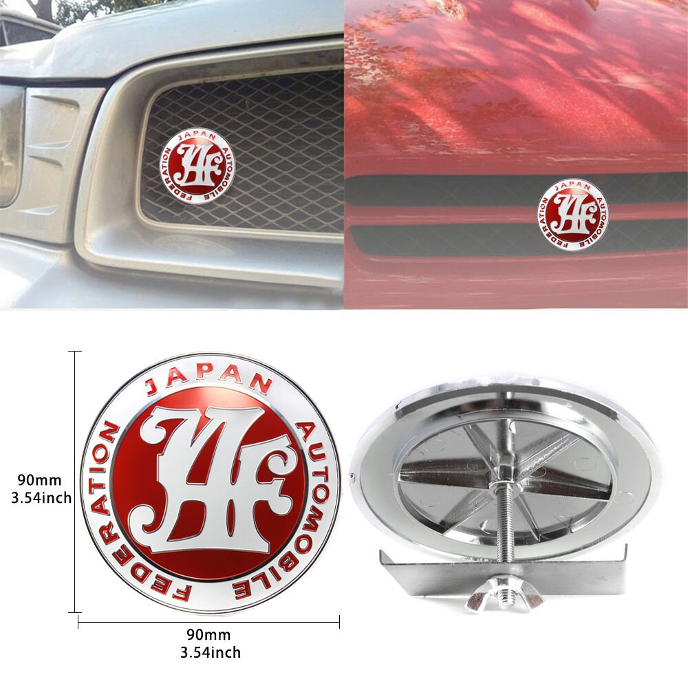 Red JAF Logo Japan Automobile Federation JDM Car Grille Emblem - Foto 9