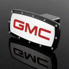 Load image into Gallery viewer, Brand New GMC Black Tow Hitch Cover Plug Cap 2" Trailer Receiver Engraved Billet Allen Bolts Official Licensed Products
