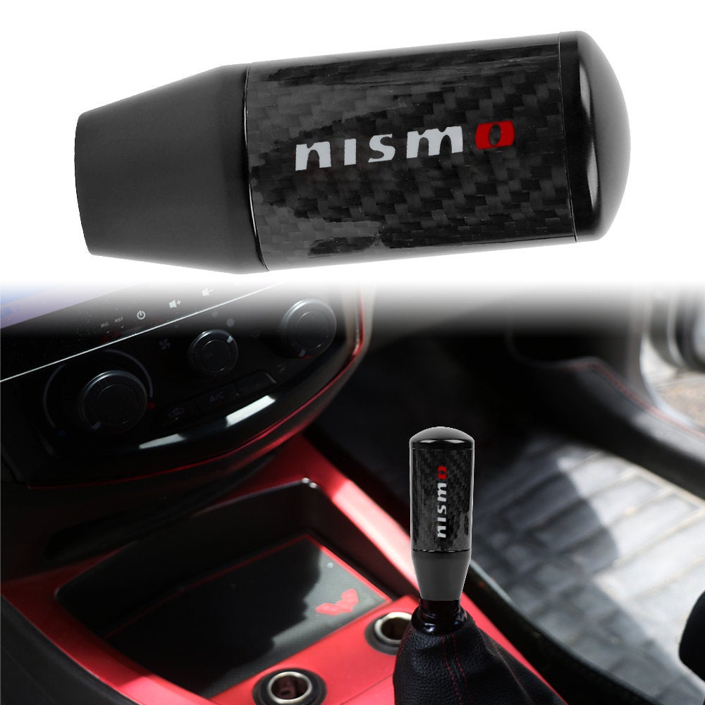 Universal Carbon Fiber Black Manual MT Car Gear Stick Shift Knob Lever