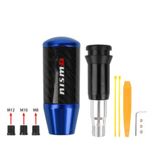 Load image into Gallery viewer, Brand New Universal Nismo Blue Carbon Fiber Automatic Gear Shift Knob Shifter Lever Head