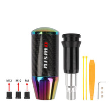 Load image into Gallery viewer, Brand New Universal Nismo Neo-Chrome Carbon Fiber Automatic Gear Shift Knob Shifter Lever Head