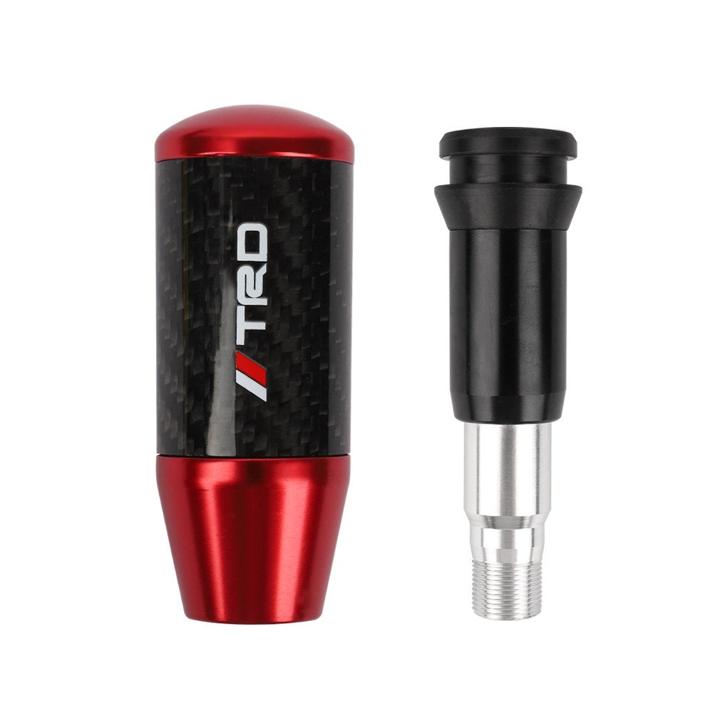 Brand New Universal TRD Red Carbon Fiber Automatic Gear Shift Knob Shifter Lever Head