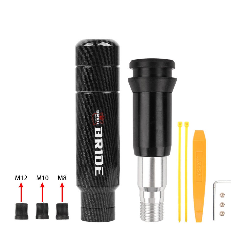Brand New Universal Bride Carbon Fiber Aluminum Automatic Gear Shift Knob Shifter
