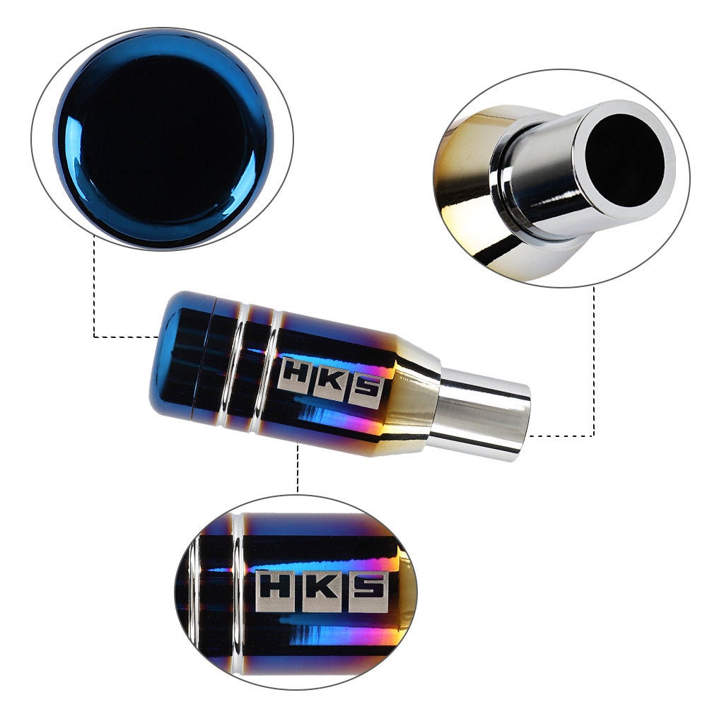 Brand New Universal JDM HKS Aluminum Burnt Blue Automatic Gear Stick Shift Knob Lever Shifter