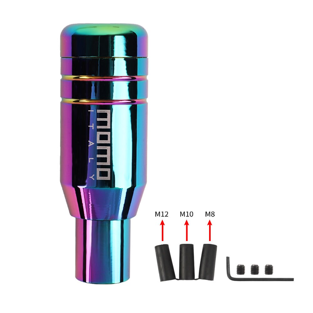 Brand New Universal JDM MOMO Aluminum Neo-Chrome Automatic Gear Stick Shift Knob Lever Shifter