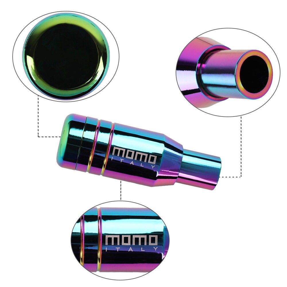 Brand New Universal JDM MOMO Aluminum Neo-Chrome Automatic Gear Stick Shift Knob Lever Shifter