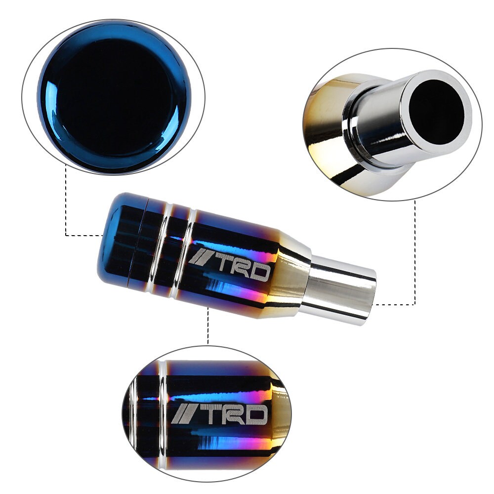 Brand New Universal JDM TRD Aluminum Burnt Blue Automatic Gear Stick Shift Knob Lever Shifter