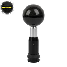 Load image into Gallery viewer, Brand New Momo Automatic Car Gear Shift Knob Round Ball Shape Black Real Carbon Fiber
