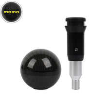 Load image into Gallery viewer, Brand New Momo Automatic Car Gear Shift Knob Round Ball Shape Black Real Carbon Fiber