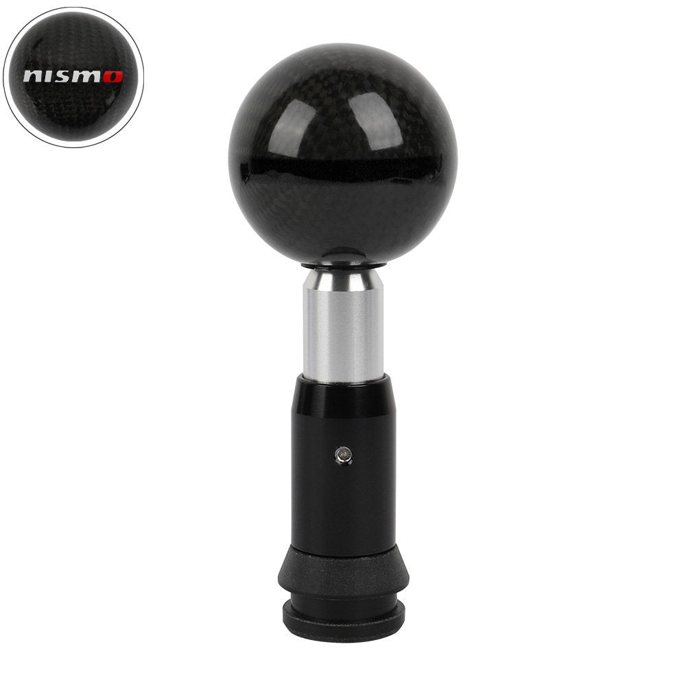 Brand New Nismo Automatic Car Gear Shift Knob Round Ball Shape Black Real Carbon Fiber