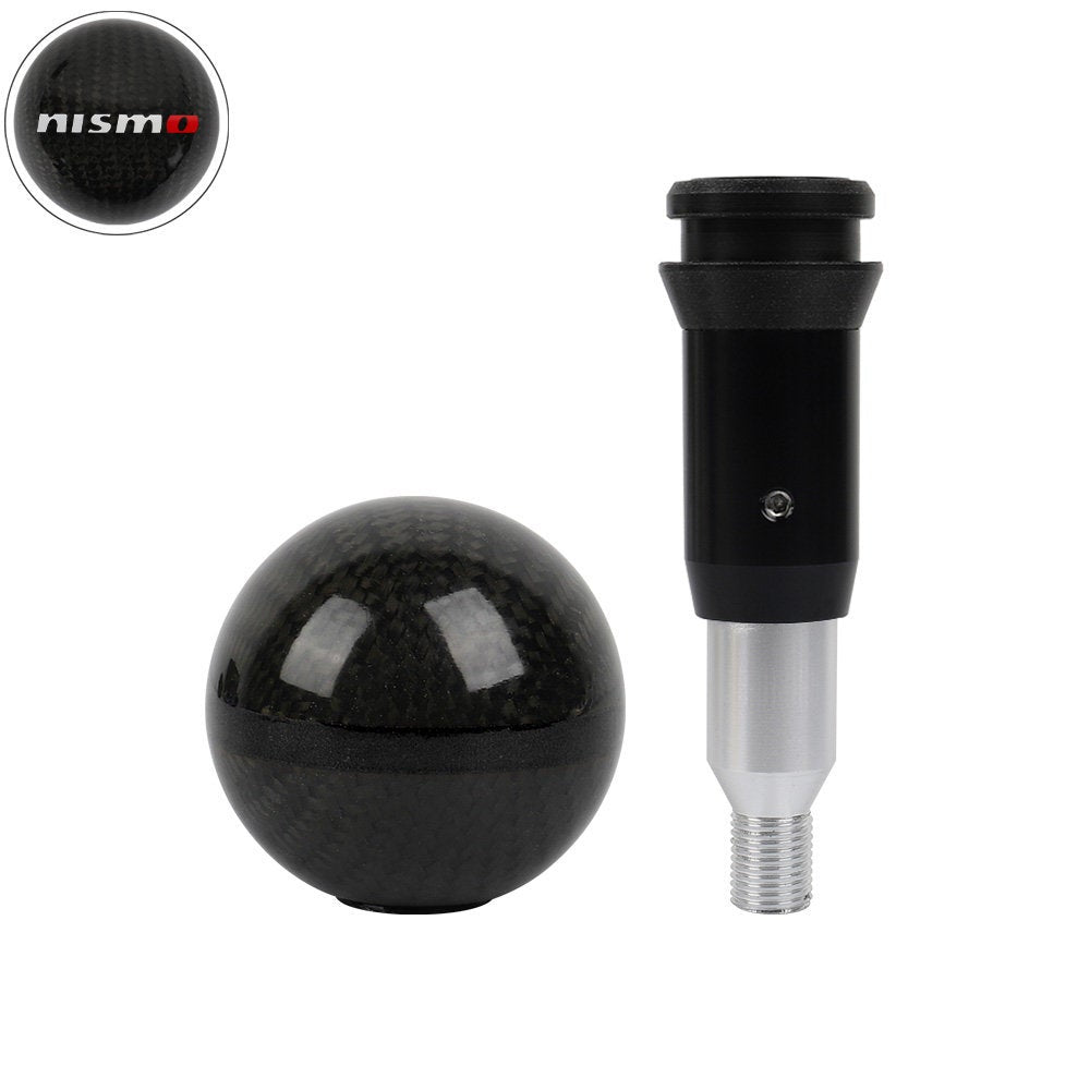 Brand New Nismo Automatic Car Gear Shift Knob Round Ball Shape Black Real Carbon Fiber