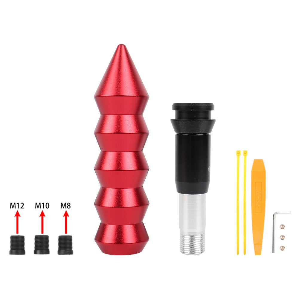 Brand New Universal Bamboo Spiked Style Red Automatic Car Gear Shift Knob Shifter