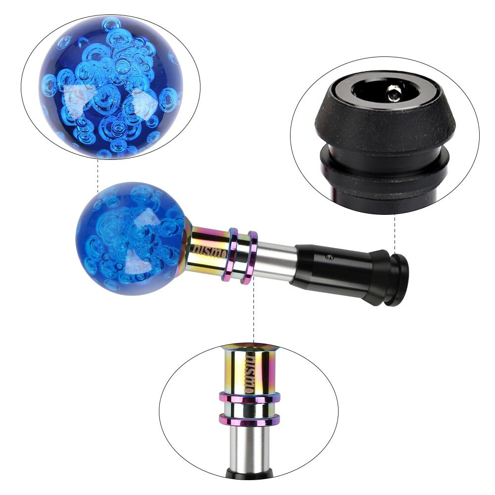 Brand New Universal Jdm Nismo Round Ball Blue Crystal Bubble Automatic Car Racing Gear Shift Knob Shifter M12 M10 M8