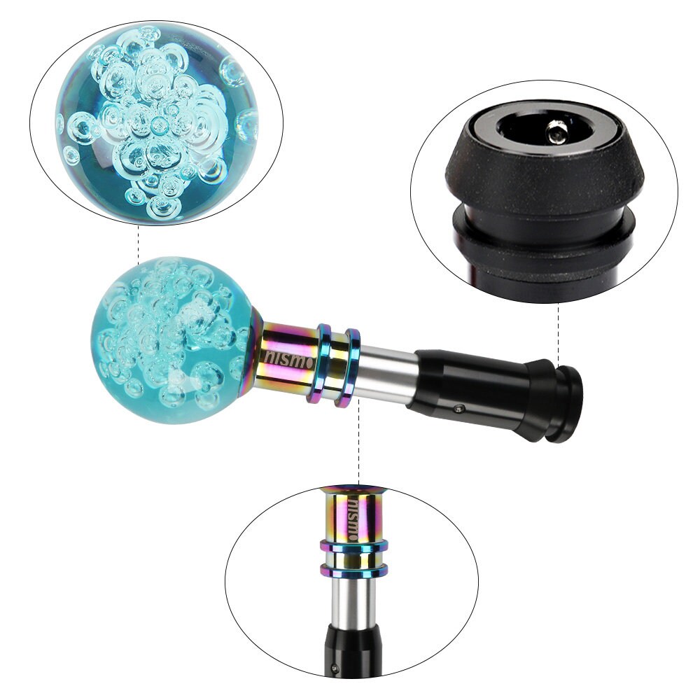 Brand New Universal Jdm Nismo Round Ball Green Crystal Bubble Automatic Car Racing Gear Shift Knob Shifter M12 M10 M8