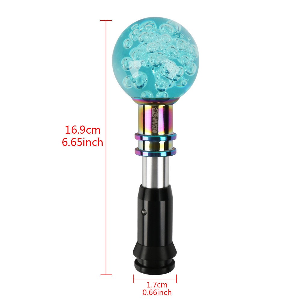 Brand New Universal Jdm Mugen Round Ball Crystal Bubble Green Automatic Car Racing Gear Shift Knob Shifter M12 M10 M8