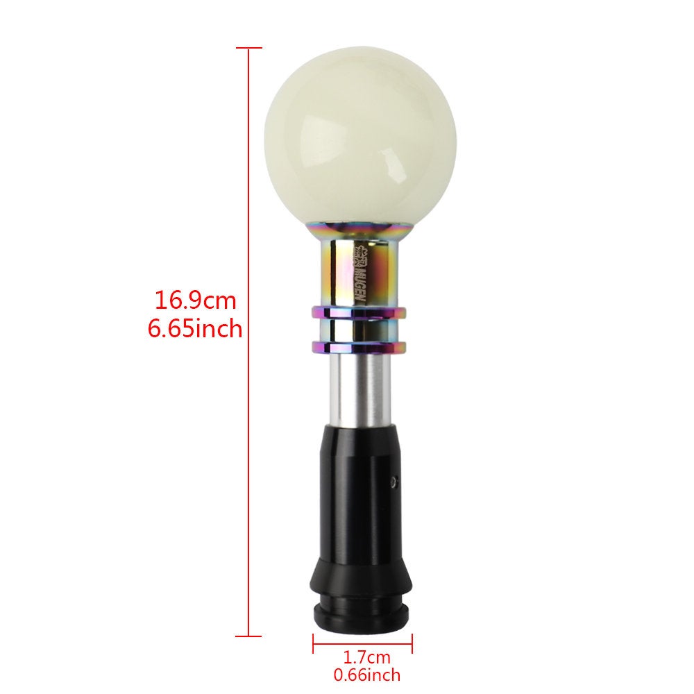 Brand New Universal Jdm Mugen Round Ball Glow in Dark Green Automatic Car Racing Gear Shift Knob Shifter M12 M10 M8