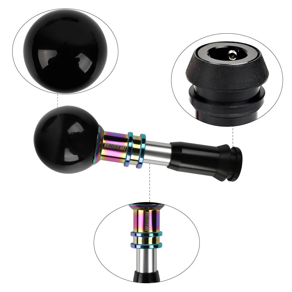 Brand New Universal Jdm Ralliart Round Ball Black Automatic Car Racing Gear Shift Knob Shifter M12 M10 M8