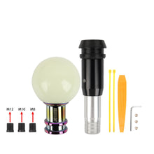 Load image into Gallery viewer, Brand New Universal Jdm Ralliart Round Ball Glow in Dark Green Automatic Car Racing Gear Shift Knob Shifter M12 M10 M8