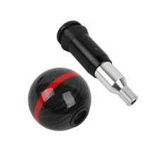 Load image into Gallery viewer, Brand New Universal Real Carbon Fiber Ball Automatic AT Gear Shift Shifter Knob W/Red Stripe