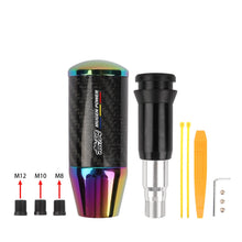 Load image into Gallery viewer, Brand New Universal Mugen Neo-Chrome Carbon Fiber Automatic Gear Shift Knob Shifter Lever Head